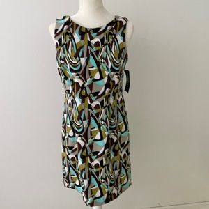 Sleeveless Abstract Print Dress